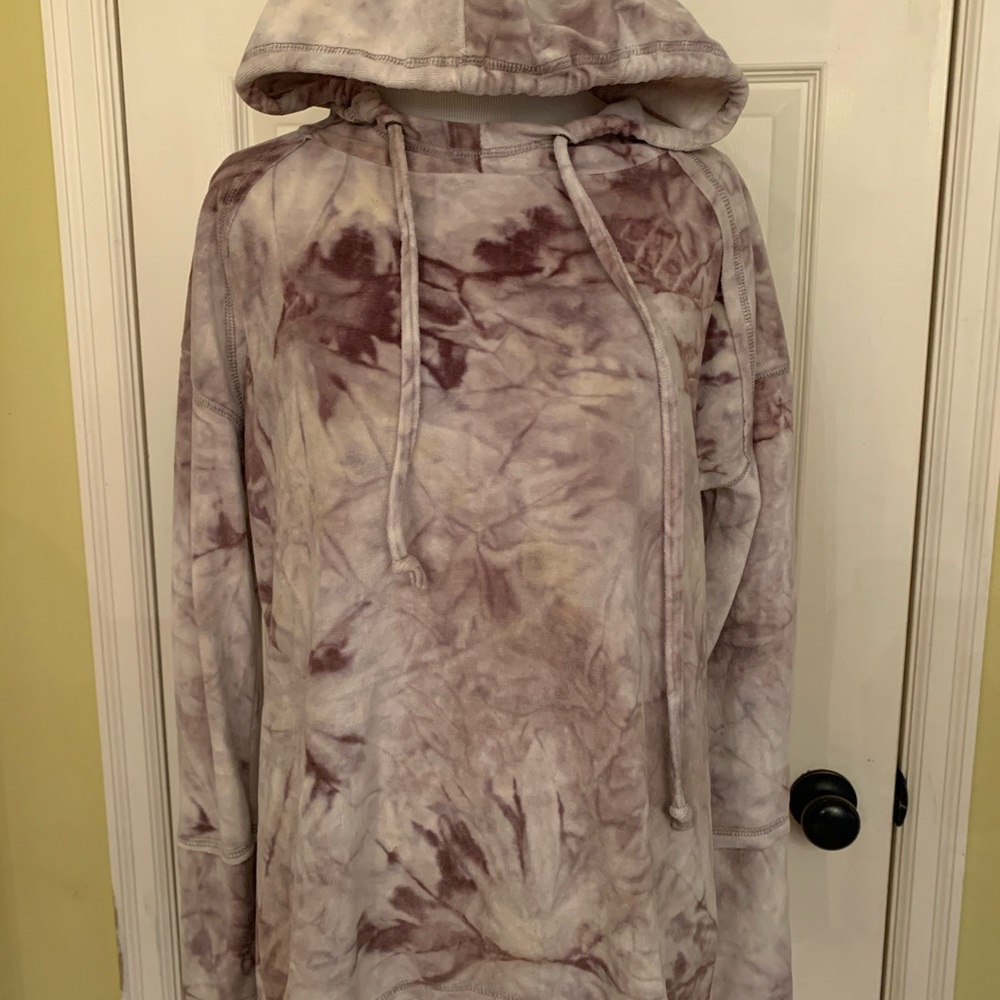Velour hooded sweatshirt